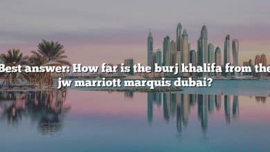 Best answer: How far is the burj khalifa from the jw marriott marquis dubai?