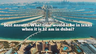 Best answer: What time would it be in texas when it is 12 am in dubai?