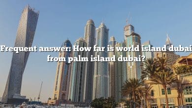 Frequent answer: How far is world island dubai from palm island dubai?