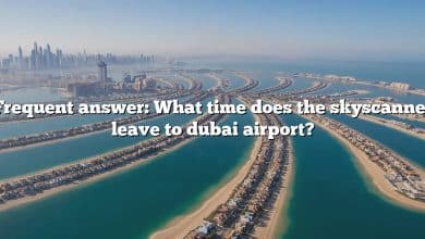 Frequent answer: What time does the skyscanner leave to dubai airport?