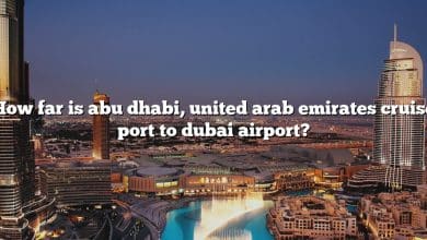 How far is abu dhabi, united arab emirates cruise port to dubai airport?