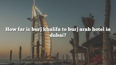 How far is burj khalifa to burj arab hotel in dubai?