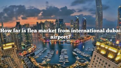 How far is flea market from international dubai airport?