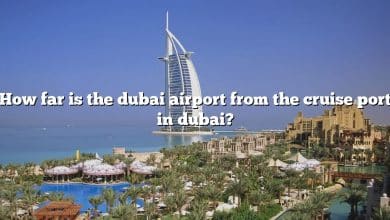 How far is the dubai airport from the cruise port in dubai?