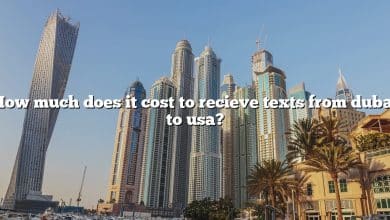 How much does it cost to recieve texts from dubai to usa?