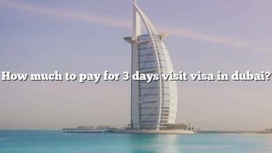 How much to pay for 3 days visit visa in dubai?