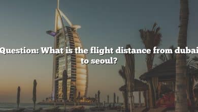 Question: What is the flight distance from dubai to seoul?