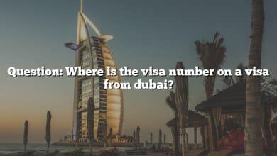 Question: Where is the visa number on a visa from dubai?