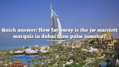 Quick answer: How far away is the jw marriott marquis in dubai from palm jumeira?