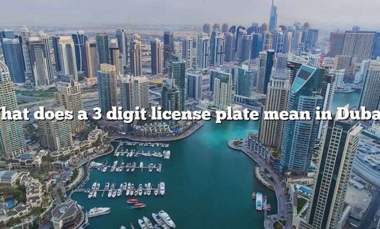 What does a 3 digit license plate mean in Dubai?