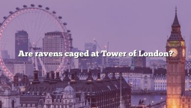 Are ravens caged at Tower of London?