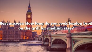 Best answer: How long do you cook london broil on the grill for medium rare?