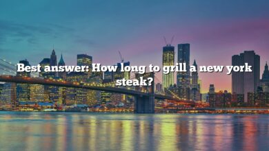 Best answer: How long to grill a new york steak?