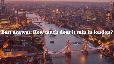 Best answer: How much does it rain in london?