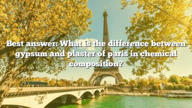 Best answer: What is the difference between gypsum and plaster of paris in chemical composition?