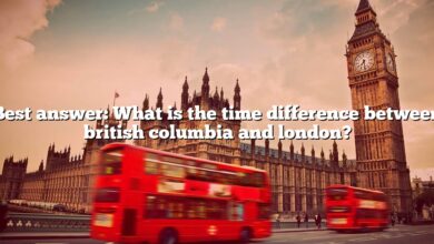 Best answer: What is the time difference between british columbia and london?