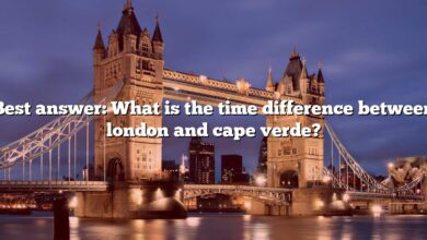 Best answer: What is the time difference between london and cape verde?