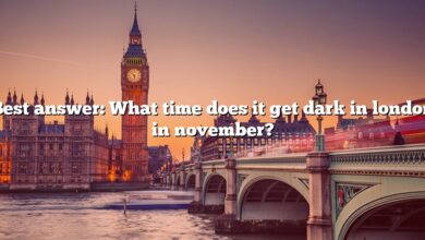 Best answer: What time does it get dark in london in november?