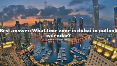 Best answer: What time zone is dubai in outlook calendar?