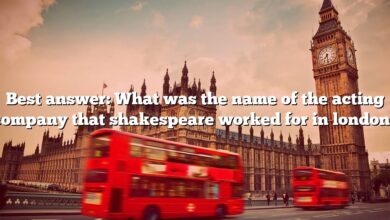 Best answer: What was the name of the acting company that shakespeare worked for in london?