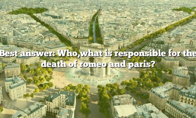 Best answer: Who,what is responsible for the death of romeo and paris?