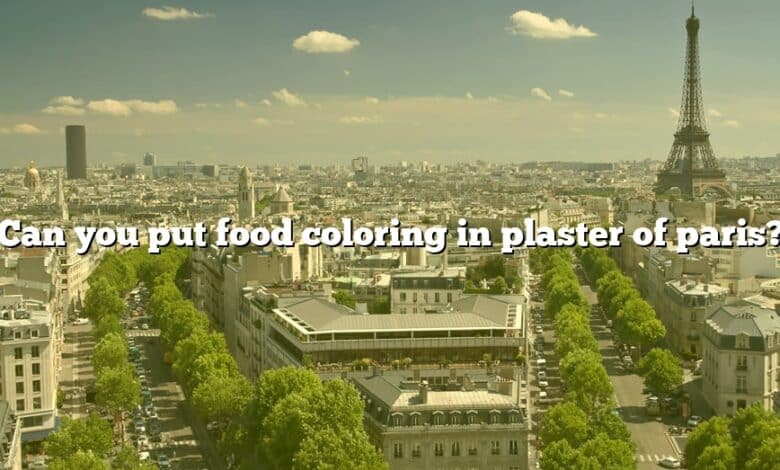 Can you put food coloring in plaster of paris?