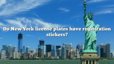 Do New York license plates have registration stickers?