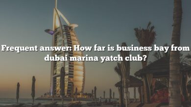Frequent answer: How far is business bay from dubai marina yatch club?