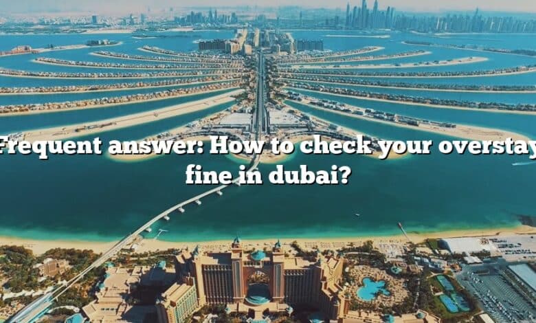 Frequent answer: How to check your overstay fine in dubai?
