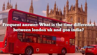 Frequent answer: What is the time difference between london uk and goa india?