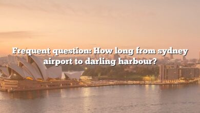 Frequent question: How long from sydney airport to darling harbour?