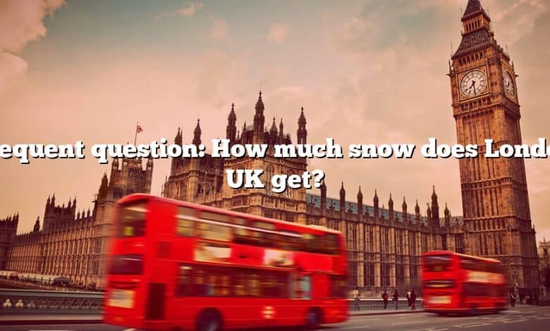 Frequent question: How much snow does London UK get?