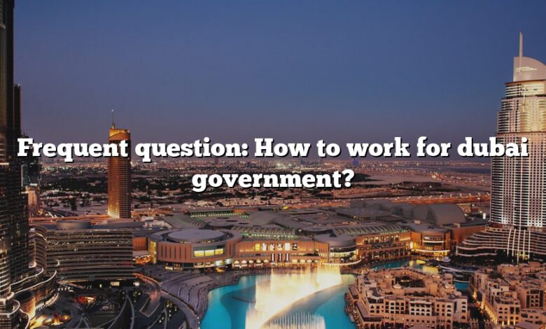 Frequent question: How to work for dubai government?