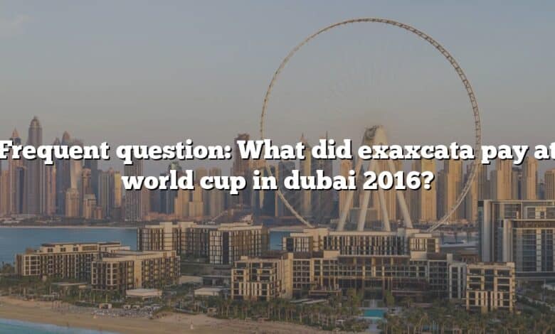 Frequent question: What did exaxcata pay at world cup in dubai 2016?
