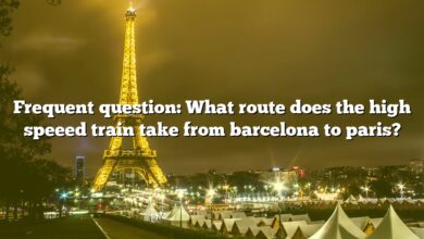 Frequent question: What route does the high speeed train take from barcelona to paris?