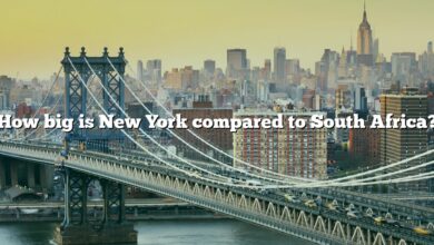 How big is New York compared to South Africa?