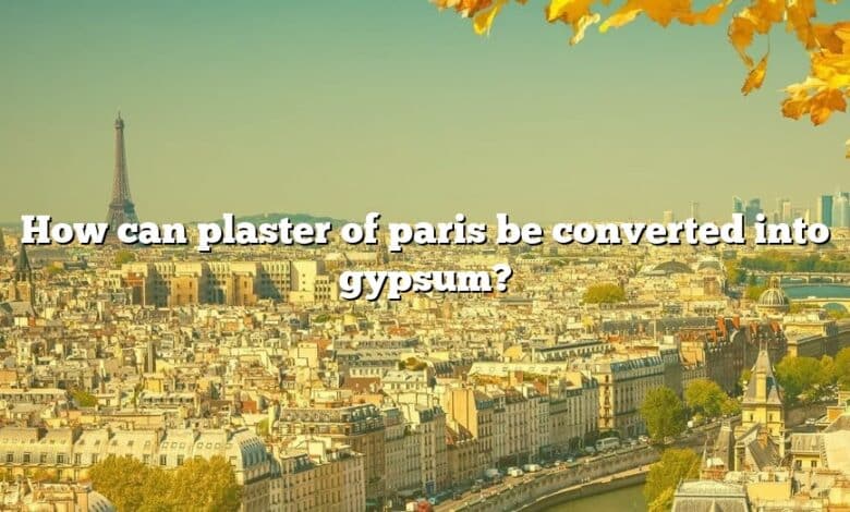 How can plaster of paris be converted into gypsum?