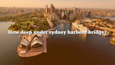 How deep under sydney harbour bridge?