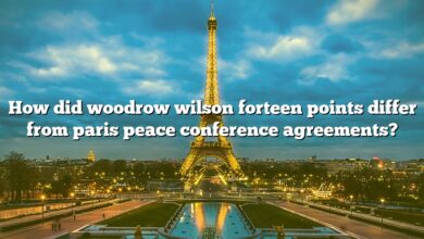 How did woodrow wilson forteen points differ from paris peace conference agreements?