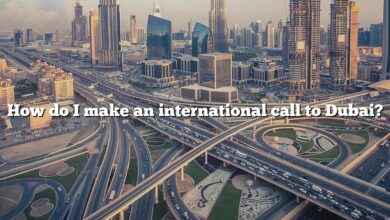 How do I make an international call to Dubai?