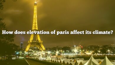 How does elevation of paris affect its climate?