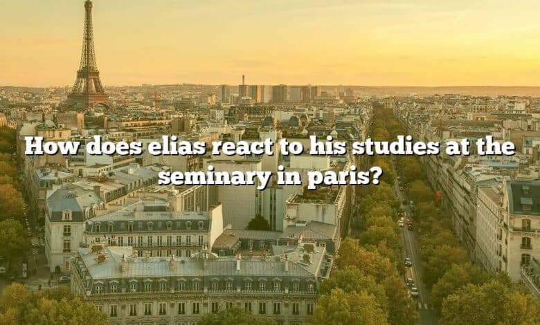 How does elias react to his studies at the seminary in paris?