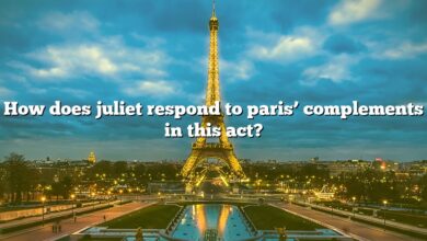 How does juliet respond to paris’ complements in this act?