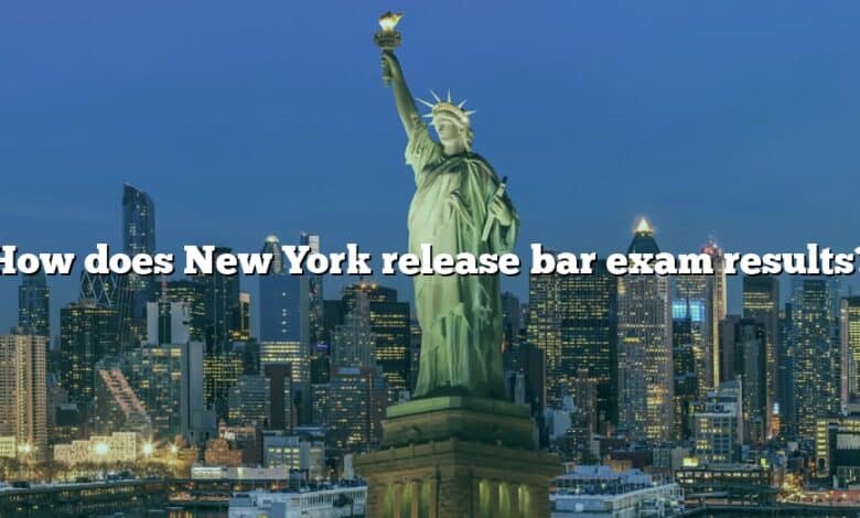 How does New York release bar exam results?