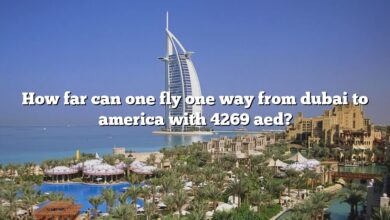 How far can one fly one way from dubai to america with 4269 aed?