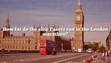 How far do the elite Pacers run in the London marathon?