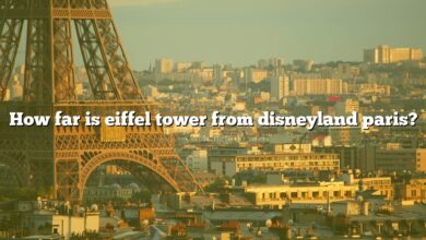 How far is eiffel tower from disneyland paris?