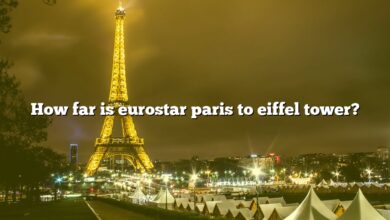 How far is eurostar paris to eiffel tower?