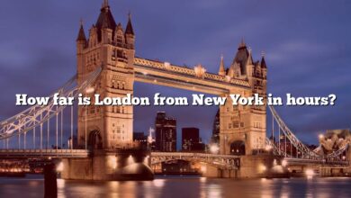 How far is London from New York in hours?