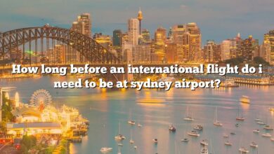 How long before an international flight do i need to be at sydney airport?